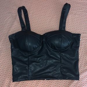 Faux Leather Crop top
